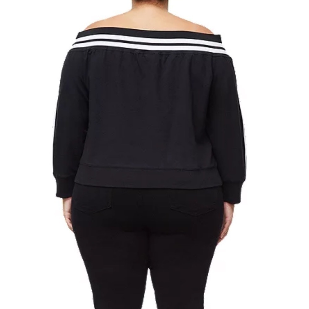 NWT Good American Off Shoulder Sweatshirt Lounge Sporty - Picture 4 of 10